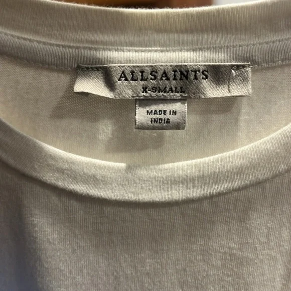 All Saints white tshirt dress with ruffle sleeves - Picture 2 of 4
